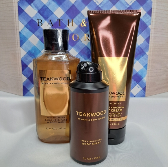 BATH & BODY WORKS 'TEAKWOOD' 3-PIECE GIFT SET BODY WASH, LOTION & MIST - Picture 13 of 16